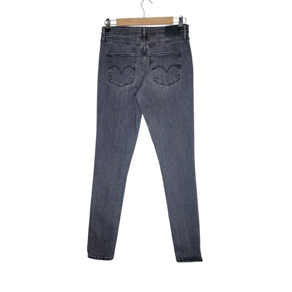 Levi's High Rise Skinny Denim Dark Gray Wash Jeans Women's 28